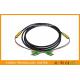 FC / APC 4 Core Optical Fiber Pigtails Patch Cord Cable Waterproof Black , Length Customized