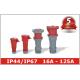 Waterproof 16 32 63 125 Amp Industrial Socket Receptacle for IEC CEE Plugs