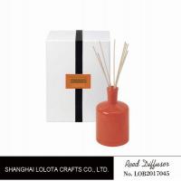 Flameless Home Reed Diffuser In Red Round Bottle , Customized Fragrance Scented