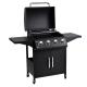 132*55*109 cm Backyard 4 Bunners Outdoor Griddle Propane Gas Grill with Side Shelf