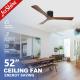 35W Laser Printing Low Profile DC Motor Remote Control Ceiling Fans for Simple Hanging