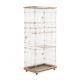 Wooden 4-tier Metal Wire Cat Cage Playpen Kennel Crate with Wheels Large Beige/Brown
