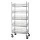 Grocery Storage Movable Wire Grid Baskets Shelving Five Layers Silver Color