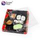 arrival take away cheap plastic fresh seafood package sushi serving tray