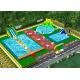 OEM On Land Inflatable Water Playground / Aqua Slide Park 3 Years Warranty