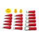 19pcs Red Stainless Steel Caulking Nozzle Applicator Tips and Connection Bases