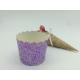 Round Shape Aluminum Baking Cups Laser Cutting Cupcake Liners Muffin Purple Color