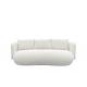 Stylish Three Seater Fabric Sofa Sponge Padded 3 Seater Fabric Couch Curves Ivory