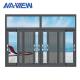 Guangdong NAVIEW Single Clear Tempered Glass Aluminum Frame Black Color Aluminum Sliding Window