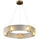 Double Glass Crystal Ring G9 Pendant Light Modern Brushed Stainless Steel