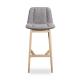 Nordic Style Modern Wood And Fabric Bar Chair High Bar Stool Chairs