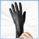 Children Adults Black Latex Disposable Gloves With Textured Fingertips