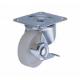 light duty 2  side brake white PP fat caster USA style,  3 inch rigid industry steel casters caster silver
