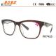 Hot sale style burgundy reading glasses with plastic frame, spring hinge,suitable for  women