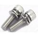 Poly Vinyl Chloride Knurled Cap Stainless Steel Sems Screws With Captive Washer A2 A4