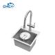 15x15x9cm Single Bowl Handmade House Kitchen Sink With Faucet Stainless Steel