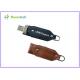 Black Leather USB Flash Disk 16GB / Leather Pen Drive For Work