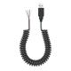 Coiled Spring Wire USB to Open 4 Tinned Bare Wires End Cable