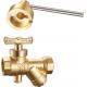 1504 Female x Female Butterfly Handle Magnetic Lockable Brass Ball Valve with Bottom Meter Outlet & Built-in Strainer