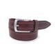 Men Genuine Leather Dress Belt With Contrast Stitching Single Prong Buckle