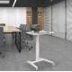 Custom Pneumatic Standup Desk for Small Office Contemporary White Wooden Grain Desk