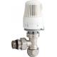 4602 Brass TRV Thermostatic Supply Valve Angle Type DN15 Nickel Plated with AL-PL pipe Adapter x Flexible Male Nipple