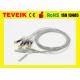 Reusable Medical Neurofeedback TPU Gold Pated Copper DIN 1.5mm Ear-Clip EEG Electrode Cable