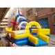 Safe Inflatable Barque Jumping Castle , Inflatable Bouncy Boat With Long Slide