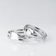 Intersecting Lines Women13 Men20 Style White Gold Couple Rings