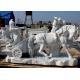 BLVE Roman Chariot Marble Statues Life Size Outdoor Soldier Sculpture Hand Carved Garden Decoration