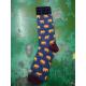 mens combed cotton colourful nylon pattern anklets  socks toe and heel re-inforced 70D nylon