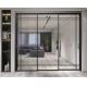 Slanted Edge Three Track Single Glass Aluminum Sliding Doors Triple Linkage