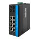 Waterproof 8 Port Network Switch 1000mbps , Rugged Ethernet Switch With 4 Fiber