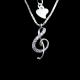 925 Silver Music Treble Clef High Note Necklace Rhythm For Musician / Wedding Jewelry Necklace