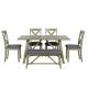 60inch length 6 Piece Dining Room Table And Chair Set Gray Color