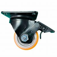50MM AGV Spare Parts Transparent Swivel Caster Wheels With Plate Brake