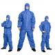 Breathable Waterproof Anti Static Disposable Sms Coveralls Blue Color 35-50 Gsm