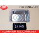 2114 Aluminium Disposable Food Container , Disposable Tin Foil Trays 1000ml