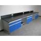 7.2 meters long Lab Table Steel Wood Wall Bench Laboratory Side Workbench