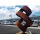 Large Rusty Abstract Corten Steel Sculpture For Garden