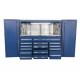 Garage Workshop Brown 96 Inch 16 Drawer Rolling Tool Cabinet with Side Locker and Hutch