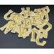 Gold Embroidered Letter Appliques Heat Cut Border Embroidered Alphabet Patches