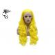 Bright Yellow Color Synthetic Wavy Lace Front Wigs For Rupuals Drag Race