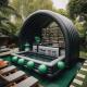Black And Green Backyard Floating Inflatable Water Pool Bar With Seats Lifesize Inflatable Pool Bar Commercial