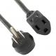 3 Pin Electric Power Cord Right Angle NEMA 5-15P To NEMA 5-15R Heavy Duty