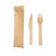 2 In 1 Birch Disposable Wooden Spoons Forks Knife Cutlery Kit 6.3inch