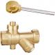 1614 Magnetic Lockable Brass Ball Valve DN20 DN25 DN32 Stemhead Round Patterned with Meter Outlet and Built-in Strainer