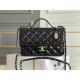 22k Women Chanel Flap Bag 2022 Patent Leather Tofu Bag Black Gold