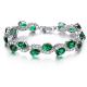 Women Platinum Plated Green Cubic Zirconia Bracelet Wedding Jewelry(JDS924GREEN)