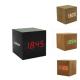 Promotional Electronic wooden led alarm clock wood logo customized